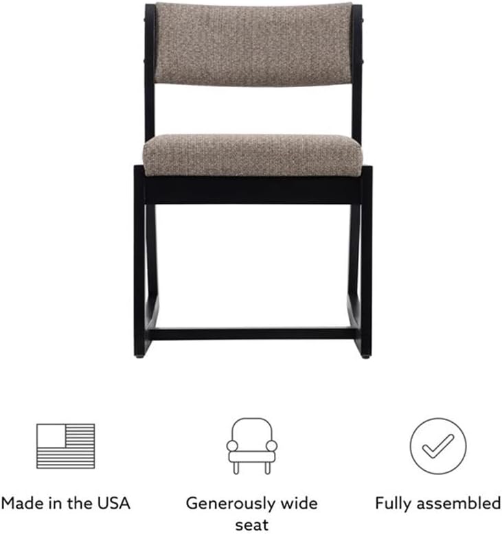 Linon Keeton Two Position Wood Sled Base Commercial Grade Padded Chair in Black