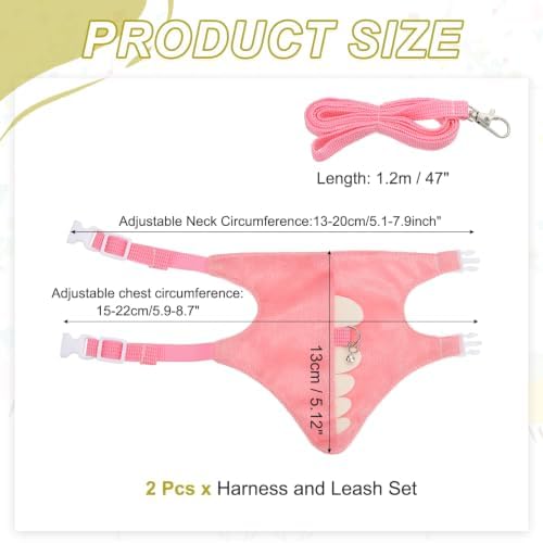 Ferret Harness and Leash Set, Small Animals Vest Harness, 2Pcs — 사진 2