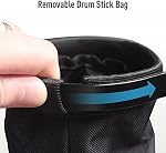 SONICAKE Drumstick Holder, Adjustable Nylon Drum Sticks Bag, Drumstick or Brushes Mallets Container Bag, Clamp-On Lockable Aluminium Alloy Drumstick Holder for Drum Set, Up to 5 Pairs of Sticks