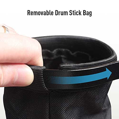 SONICAKE Drumstick Holder, Adjustable Nylon Drum Sticks Bag, Drumstick or Brushes Mallets Container Bag, Clamp-On Lockable Aluminium Alloy Drumstick Holder for Drum Set, Up to 5 Pairs of Sticks by SONICAKE - Image 5