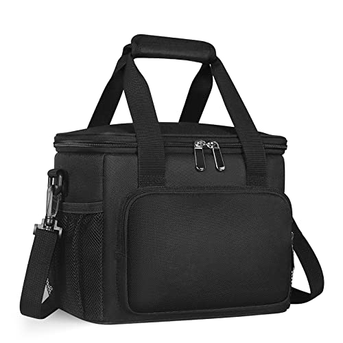Deosk Lunch Box For Men/Women,Insulated Lunch Bag Cooler Bag,Leak-Proof Large Beach Cooler Adult Lunch Box For Work/Picnic/Travel(M-Black) #TOP15