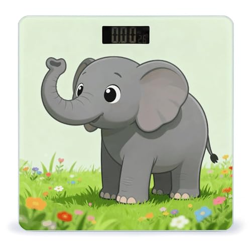 Báscula digital para baño gris Elephant con pantalla grande miniatura 1