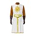 RocailleCos King Arthur Cosplay Costume Men's King's Royal Outfit Suit Adult Halloween Outfit (white, XL)