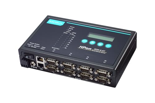 Image of MOXA NPort 5650-8-DT 8-Serial Port Serial Device Server, 10 /100 Ethernet, RS-232 /422 /485, DB-9M, 15KV ESD, 12-48VDC, 110V Power Supply