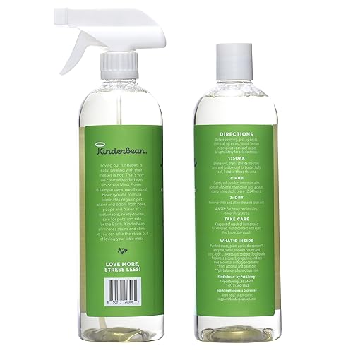 Kinderbean Eliminador de manchas e odores de urina de cães e gatos para carpetes, estofados e pisos