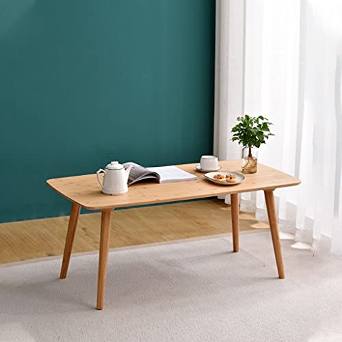 Table basse de salon rectangulaire en bois de bambou massif