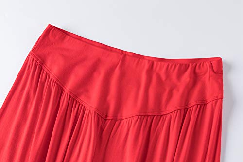 Avacostume Womens Modal Cotton Soft Yoga Sports Dance Harem Pants, S, Red #TOP3