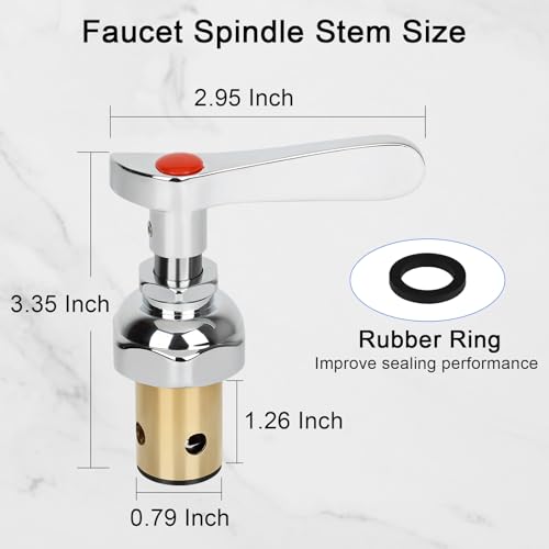 Handle Stem Assembly Replacement Valve Hot & Cold, Brass Spindle Assembly Cartridge Faucet Valve for Kitchen Wall Mount Commercial Faucet by ABBORAUNT - Image 3