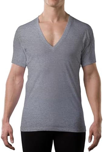 The Thompson Tee Men's Sweatproof Undershirt | Cotton Deep V Neck | Original Fit | with Sweat Pads