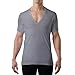 Thompson Tee With Underarm Sweat Pads Original Fit DeepV, Heather Gray, Large