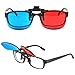 KICCOLY Red-blue/Cyan Anaglyph 3D Clip-on Glasses with Box Case Glasses for 3D TV 3D Movie Game Clip Glasses