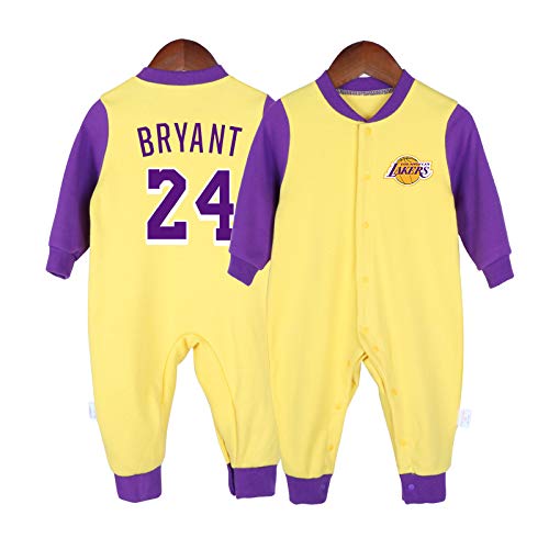 LDLXDR - LDLXDR Body per Bambino-Combinaison en Jersey de Basket-Ball pour bébé, nom du Joueur d'équipe, 0-15 Mois,Yellow-1,73cm