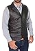 Produktbild A1 FASHION GOODS Herren Echtes Schwarz Weiches Leder Weste Revere Kragen Gilet Klassisch Westlichen Weste Yelek - Rhys (XXXL - EU 56)