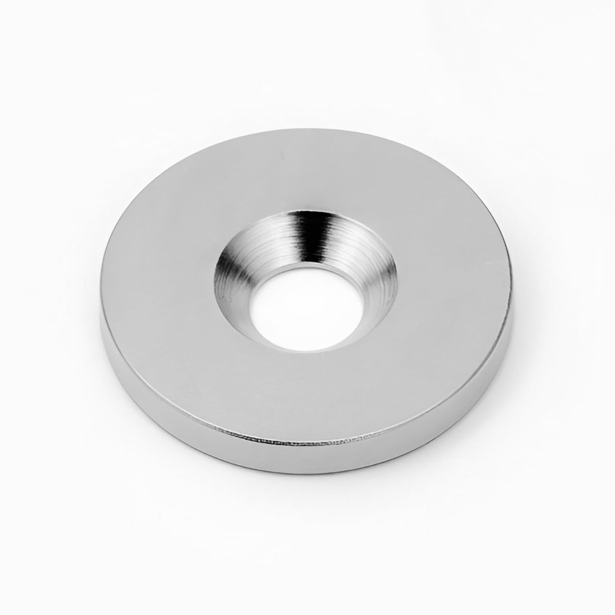100 metalowych krążków z otworem i pogłębieniem – Ø 20 x 2 mm – ze stali ocynkowanej (DC01) – metalowe płytki okrągłe z otworem (otwór wpuszczany) – odpowiednik/podkład samoprzylepny do magnesów (ferromagnetyczny), ilość: 100 sztuk