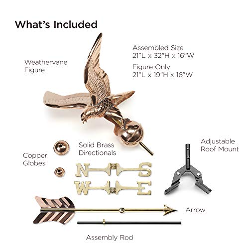 Good Directions 8815Pr Eagle Cottage Weathervane, Polished Copper With Roof Mount #TOP2
