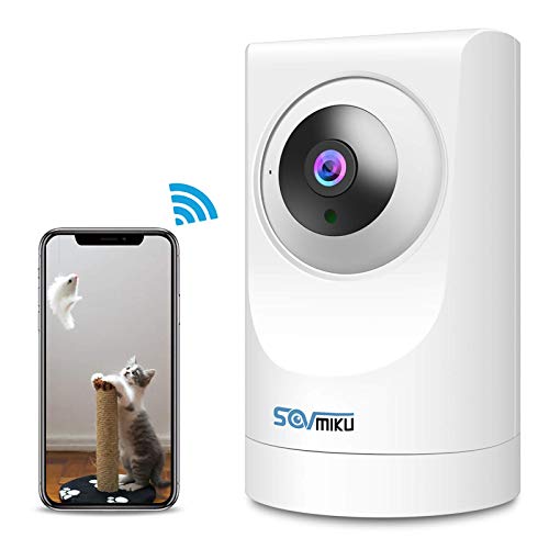 SOVMIKU Indoor WiFi Camera 1080p FHD Home Wireless Security Camera 360 Viewing Indoor Baby pet Monitor with AI Motion Detection/IR Night Vision/PTZ / 2-Way Audio Cloud Storage Compatible with Alexa