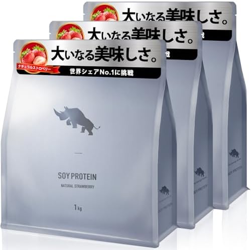 （00:01時点） SAIJIRUSHI ソイプロテイン 国内製造 大豆 植物性プロテイン 日本を代表するパティシエ監修 (ナチュラルストロベリー,3㎏)