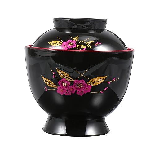 WATIIFUFU 1 Pc Zuppa Di Miso Filettata miso soup antipasti scodelle adorn termo tazza da tè new wave ciotola di porridge zuppiera fornitura cucina ciotola in stile giapponese plastica Black