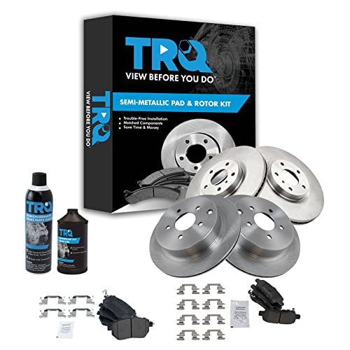 TRQ Front and Rear Brake Pad & Rotor Kit Brake Chemical Kit Brake Pads Brake Rotor Semi-Metallic Compatible with 2003-2005 INFINITI FX35 FX45 2005-2012 Nissan Murano