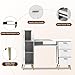 ARTETHYS Portable Nail Desk with Drawers White Manicure Table Nail Station with Shelves L-Shaped Salon Corner Nail Art Equipment for Nail Tech