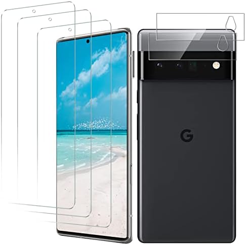 RIIMUHIR Screen Protector Google Pixel 6, Tempered Glass Screen Protector, Anti Fingerprint, 9H Hardness, Anti Scratch, 2 Pack Screen protector + 2 Pack Camera Lens Protector