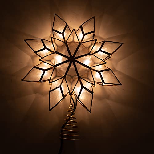 Kurt Adler 8.5-Inch Capiz Star Tree Topper with 10 Clear Lights and 1 Spare Bulb by Kurt S. Adler - Image 2