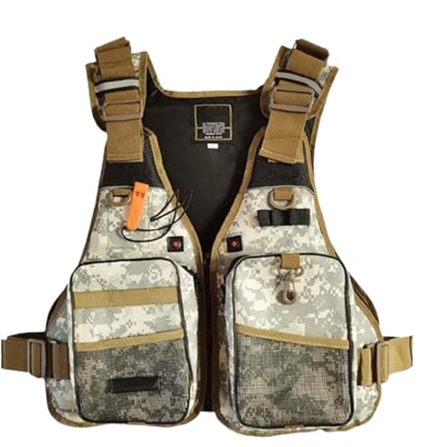 Fishing Swim Vest with Adjustable Belt and Zipper, Whistle, Pockets Jacket for Fishing Sailing Surfing Kayaking(A)