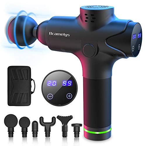 Preisvergleich Produktbild Massagepistole, Bcamelys Massagegerät für Nacken Schulter Rücken Muskel Massagepistole Elektronische Mit 6 Massageköpfen und 20 Geschwindigkeiten Vibrationsgerät