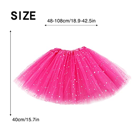 Victray Women's Tutu Skirts Tulle Tutu Skirt Ballet Dance Skirts Layered Tutu Short Skirt Party Festival Costume (Rose 1) #TOP5