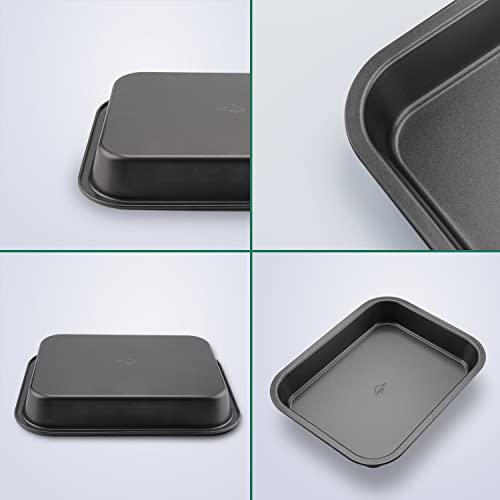 4 Pack Non Stick Oven Baking Tray Set Heavy Duty Black Carbon Steel Baking Sheets Deep Roasting Tins Pans (PFOA Free) - Image 4