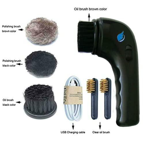 Electric Shoe Shine Kit, Electric Shoe Polisher Brush Shoe Shiner Dust Cleaner Portable Leather Care Kit For Shoes, Bags, Sofa #TOP1