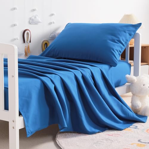 NTBAY Toddler Microfiber Sheet Set, 3 Piece, Royal Blue