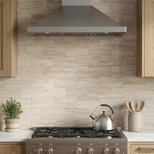 OYASIMI 10 Sheets Warm Beige PVC Subway Tiles Peel and Stick Backsplash,12''Heat Resistant Stick on Tiles for Kitchen,Waterproof Peel and Stick Wall Tiles for Bathrrom by OYASIMI - Used condition - Image 5