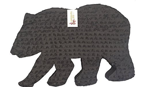 APINATA4U Black Bear Silhouette Pinata, Lumberjack Party Decoration, Woodland Bear Pinata for Birthday Party, Camping Theme Decor, Handcrafted Cardboard Whack Pinata, Easy Fill Kids Party Supplies