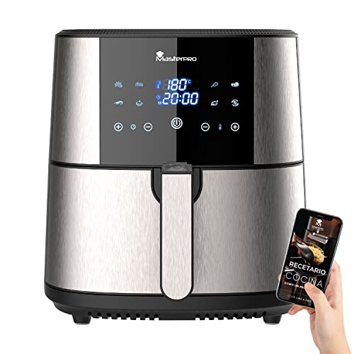 MasterPro Foodies | Freidora Sin Aceite | Air Fryer XXL con Capacidad de 6L y 1800W de Potencia |...