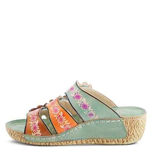 Spring Step L'Artiste Rosamaria Mint Green Wedge Sandals #TOP14