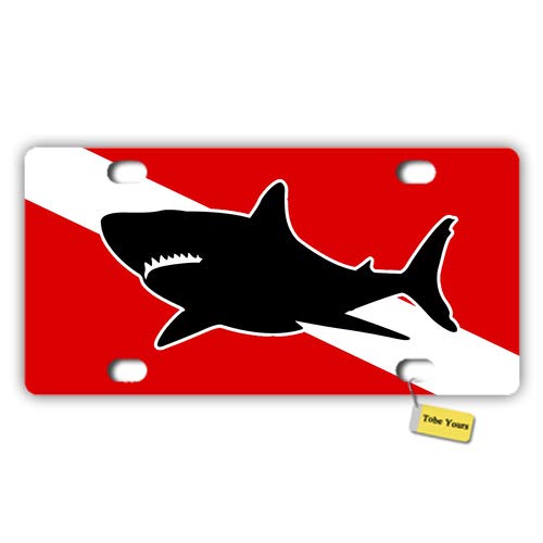 shark diver license plate frame - License Plate Cover Scuba Divers Diving Flag Shark Printed Auto Truck Car Motorcycle Front Tag Metal License Plate Cover Frame Cover 6