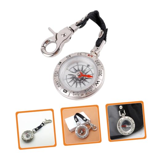 Brújula de bolsillo vintage POPETPOP con cuerda, alta precisión miniatura 7