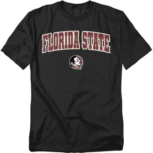 LOGOVISION Florida State University Arch Logo Secondary Unisex Adult T Shirt, Black, X-Large