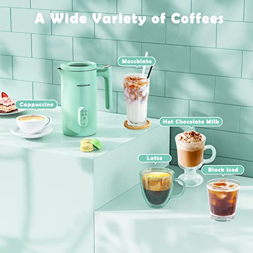 Nessgraim Milk Frother, 5-In-1 Touch Control Milk Frother And Steamer, 17Oz Extra-Large Electric Milk Steamer Coffee Frother For Latte Cappuccino Hot Chocolate, 120V-Mint Green #TOP2