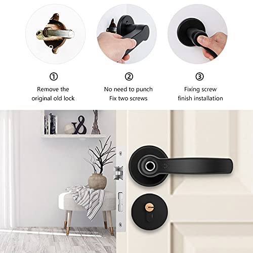 Fechadura de porta com impressão digital inteligente Teclado biométrico inteligente com senha de blo