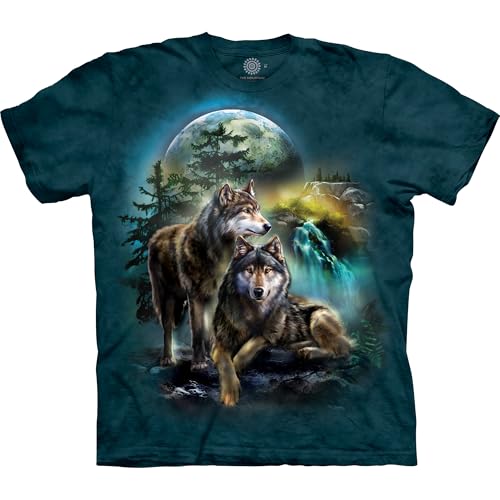 The Mountain unisex adult Wolf Lookout T Shirt, Green, Large US