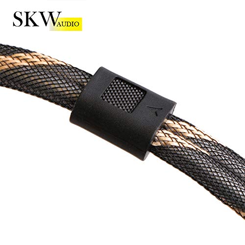 Skw Audiophiles Rca Cable 2Rca Male To 2Rca Male Hifi System Interconnect Cable With Diameter 7Mm(6.5Ft/2M,Black,Nylon) #TOP2