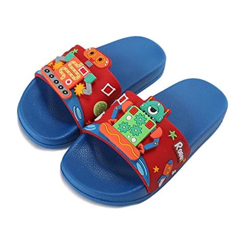 Anddyam Kids Anti-Slip Slipper Boys Pool Sandals Kids Water Shoes for Beach(Blue, 10-11) Cover