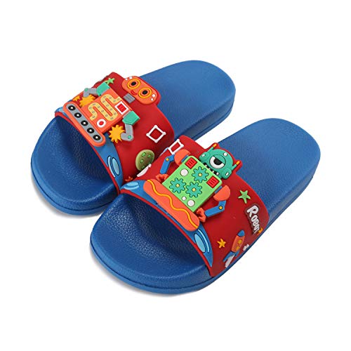 Anddyam Kids Household Sandals Anti-Slip Indoor Outdoor Home Slippers for Girls and Boys (Blue, 12)