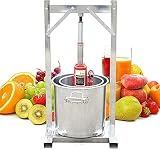 Fetcoi Fruchtpresse Weinpresse Edelstahl 12 L - Obstpresse Beerenpresse Gemüsepresse Saftpresse Lebensmittelpresse Apfelpresse