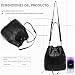 Imagen de AFKOMST Black Bolsas de cubo y monederos para mujer con cordón y bolsos de hombro con 2 correas desmontables
