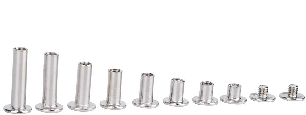 320Pcs M5x5/6/8/10/12/15/18/20 Flat Head Cross Screw Nuts Bolts Iron Nickel Plated M4 Threaded Rivet Nut Hardware Assortment Kit