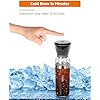 COMMERCIAL CHEF Quick Cold Brew Coffee Maker, Battery Powered Coffee Maker with Fast Extraction, USB Rechargeable Portable Cold Coffee Machine Maker with 14 Oz. Jar with Lid