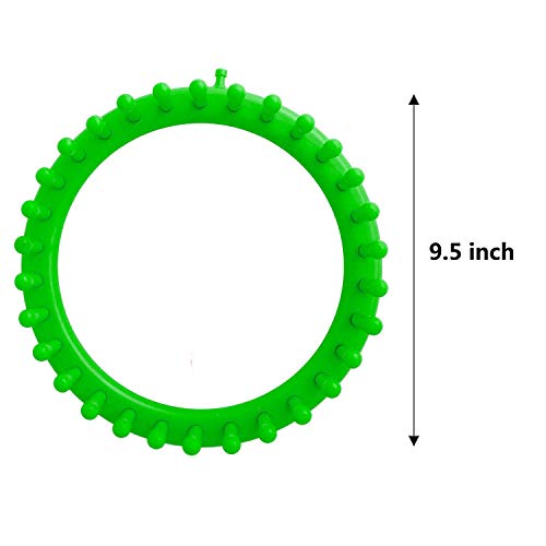 S & E Teacher's Edition Round Knitting Loom Set, 9.5 Inch Diameter, Green. #TOP1